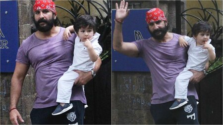 Taimur's evening stroll time with daddy