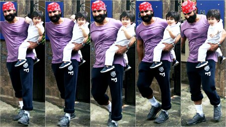 Saif too spotted the paps and smiled!