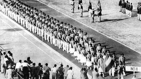 Indian sportsmen at the inauguration ceremony of Asian Games 1951