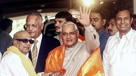 Atal Bihari Vajpayee with late DMK President M. Karunanidhi