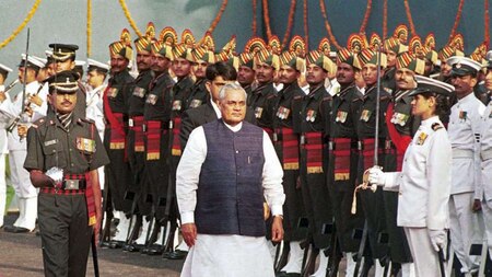 Guard of honour during the Independence Day function at the Red Fort