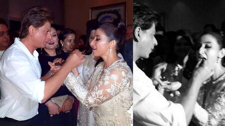 SRK feeding cake to Manisha