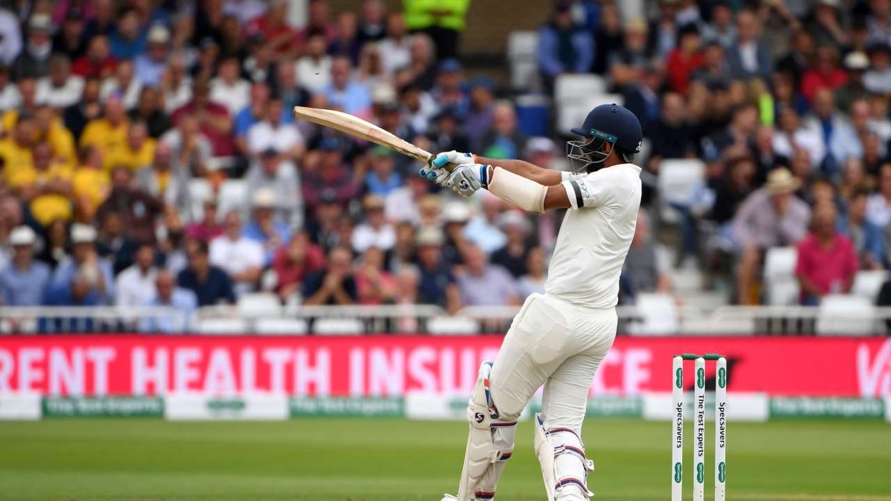 Pujara out, lunch taken at Trent Bridge