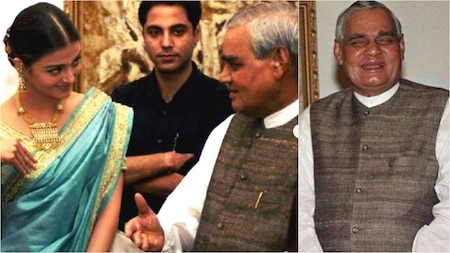 Aishwarya and Vajpayee in the middle of a conversation