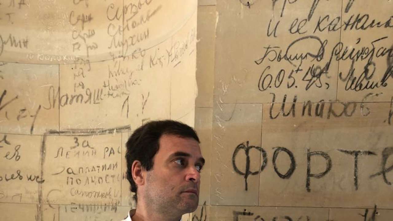 Rahul Gandhi poses for a photograph in Hamburg