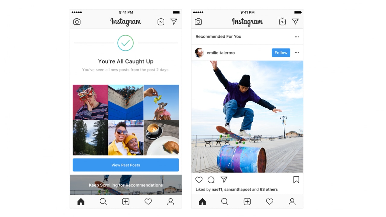 based on a user s activity the app will offer recommendations based on the people you follow and photos and videos you like instagram - instagram activity following feed