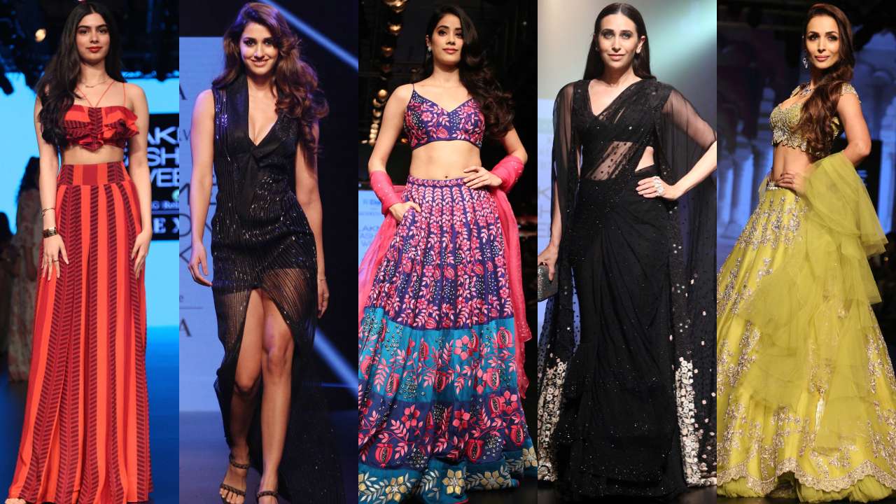 PICS| Janhvi Kapoor, Disha Patani, Karishma Kapoor and mom-to-be Neha Dhupia stun at Lakme Fashion Week 2018