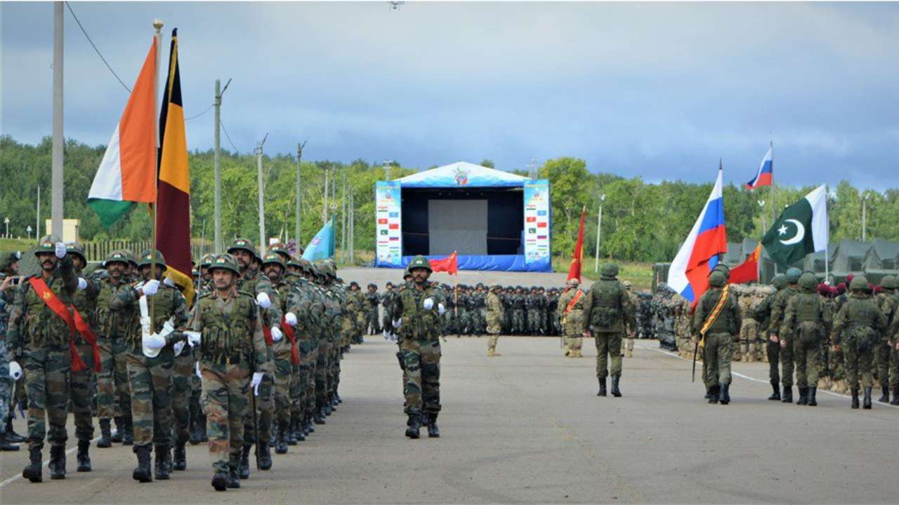 The colourful marchpast