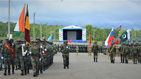 The colourful marchpast