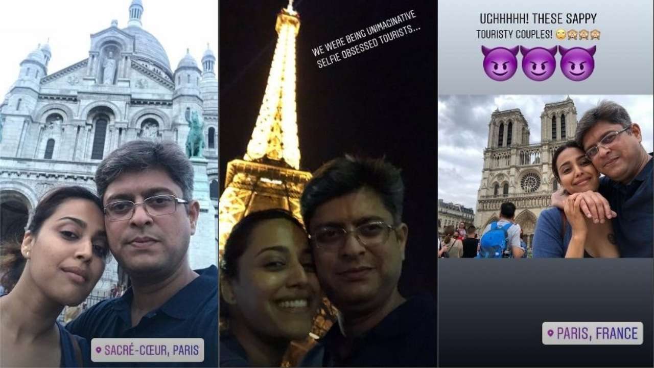 Swara and Himanshu caught themselves doing all kinds of touristy stuff in Paris