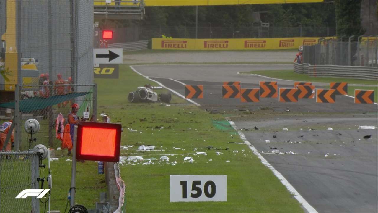 There was very little left of the Sauber car