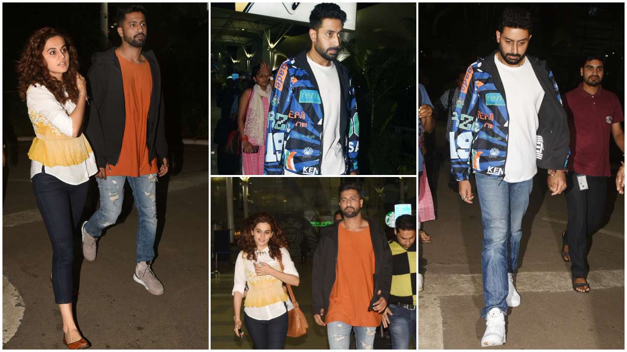 Abhishek Bachchan, Taapsee Pannu and Vicky Kaushal