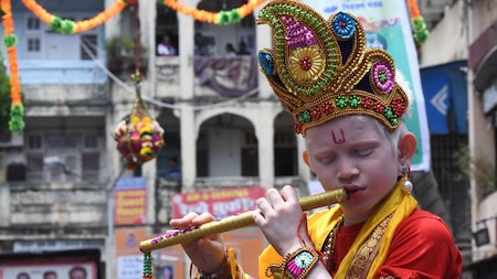 Child dressed as Bal Krishna