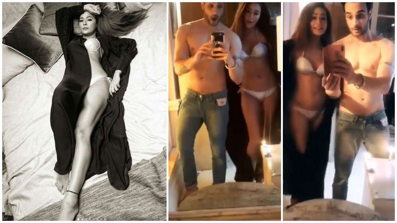 Sara Khan Sex Video - Video: Sara Khan ignores Angad Hasija's shocked reactions and flaunts her  bikini bod with elan