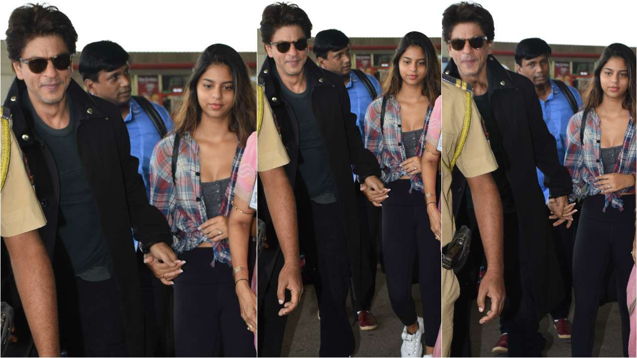 Suhana Khan reaches the airport with daddy Shah Rukh Khan