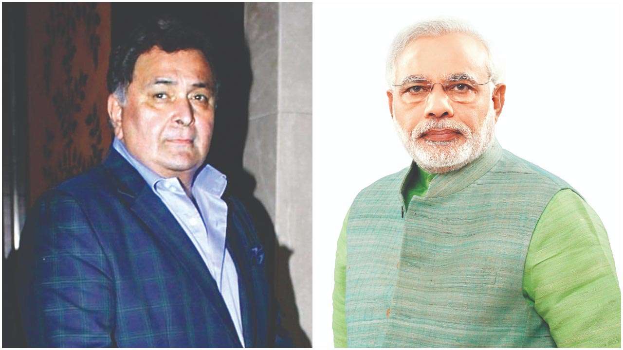 Rishi Kapoor and (right) PM Narendra Modi