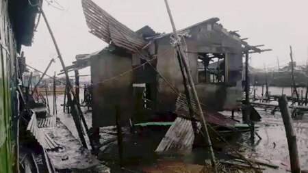 Damage house as Typhoon Mangkhut hits Philippines