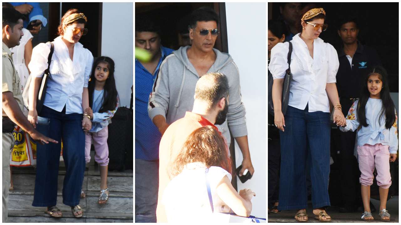 Akshay Kumar with wife Twinkle and daughter Nitara