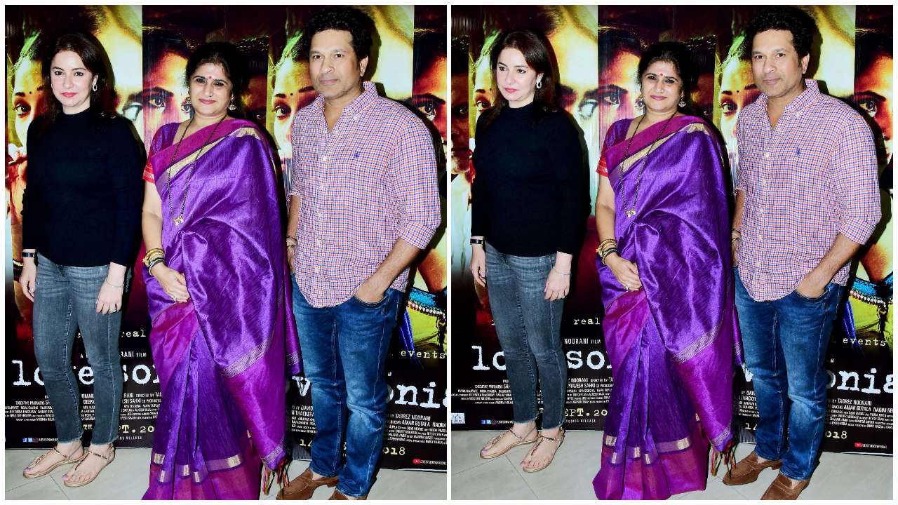 Sachin Tendulkar at the special screening of 'Love Sonia'
