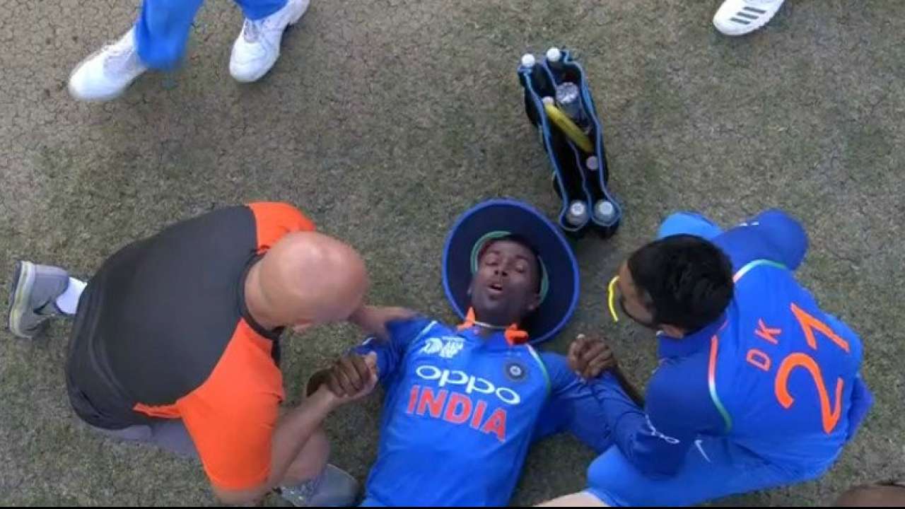Asia Cup 2018, India vs Pakistan: Hardik Pandya stretchered off after suffering freak injury