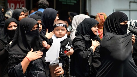 Muslim women participate in Muharram processions