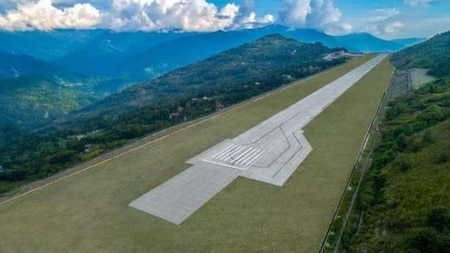 Pakyong Airport has been constructed in the extremely rough terrain