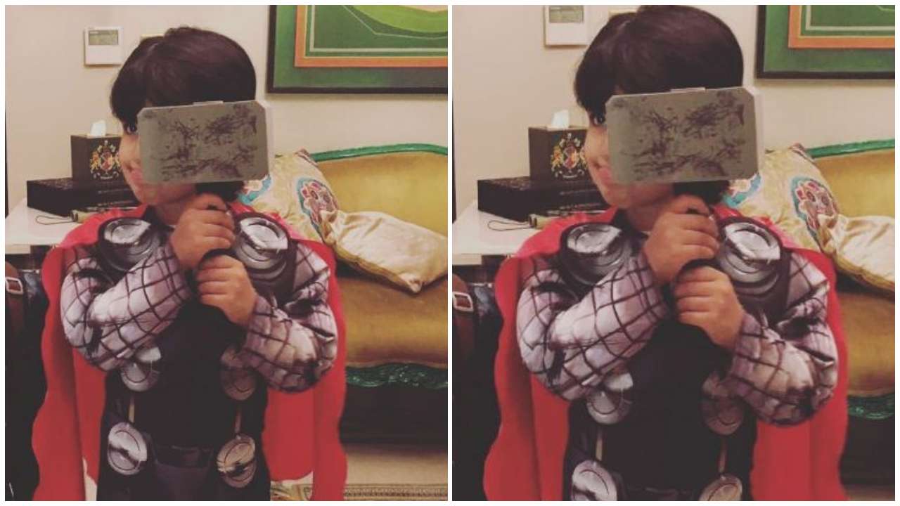 The little princess with her defense instrument!