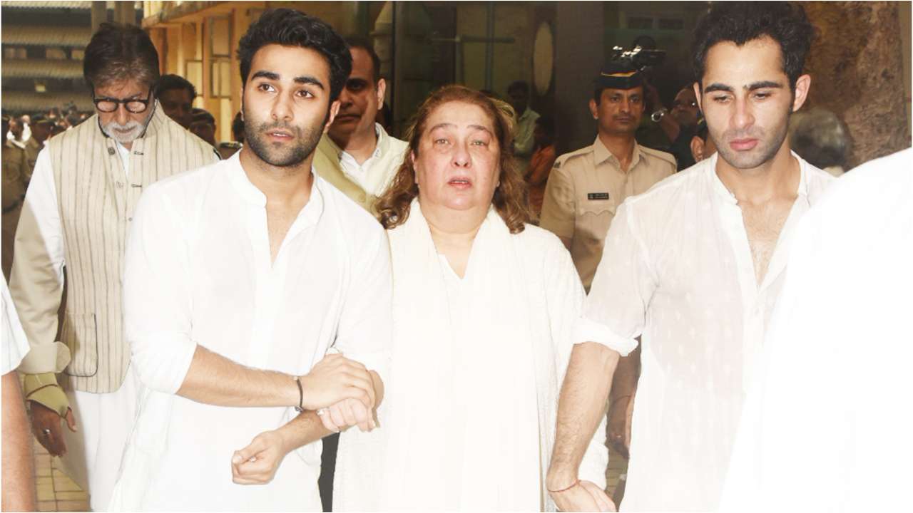 Rima with sons Aadar and Armaan Jain