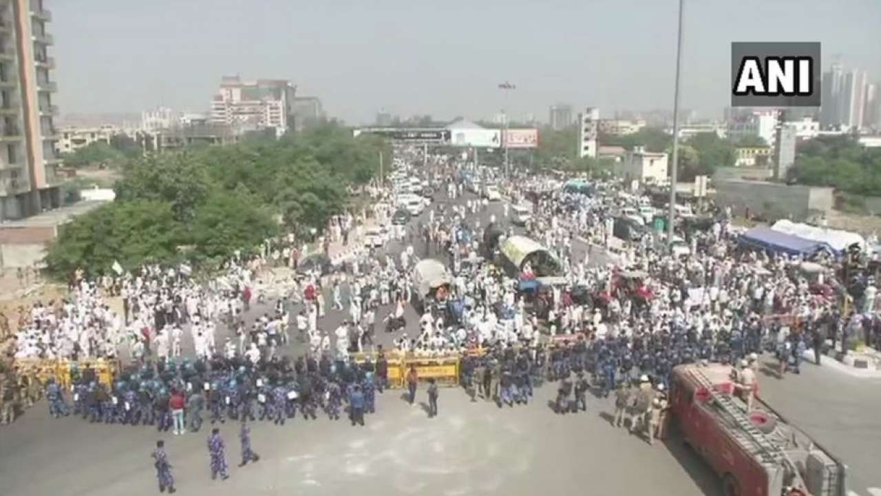 UP-Delhi border where farmers have been stopped