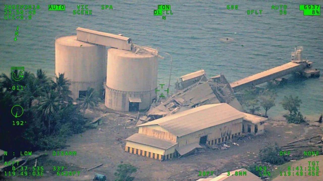 Earthquake and tsunami hit area