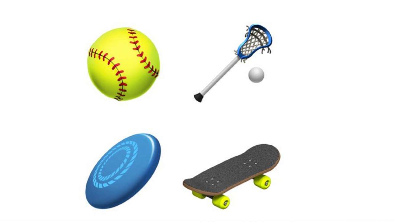 Sports fans will celebrate the addition of new emoji for softball, frisbee and lacrosse