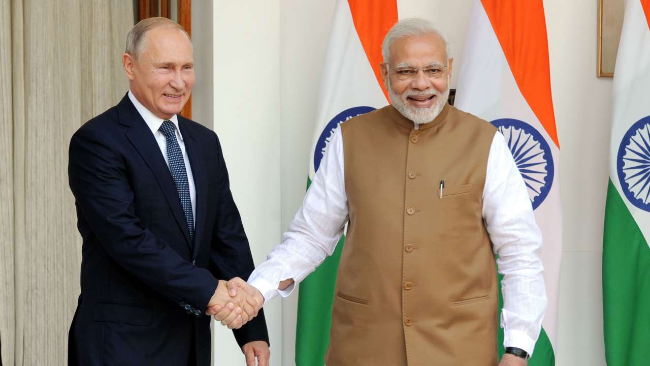 Narendra Modi and Vladimir Putin Narendra Modi and Vladimir Putin
