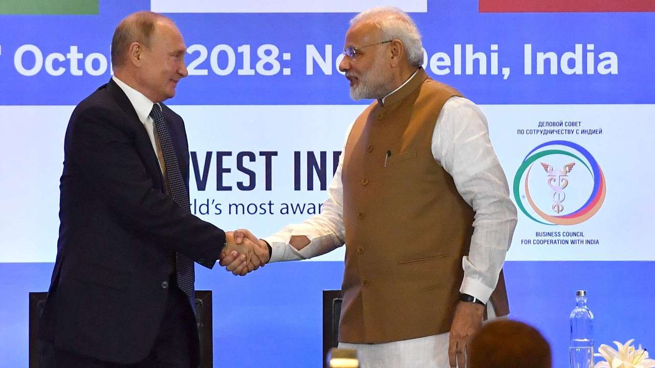 Narendra Modi and Vladamir Putin Narendra Modi and Vladamir Putin