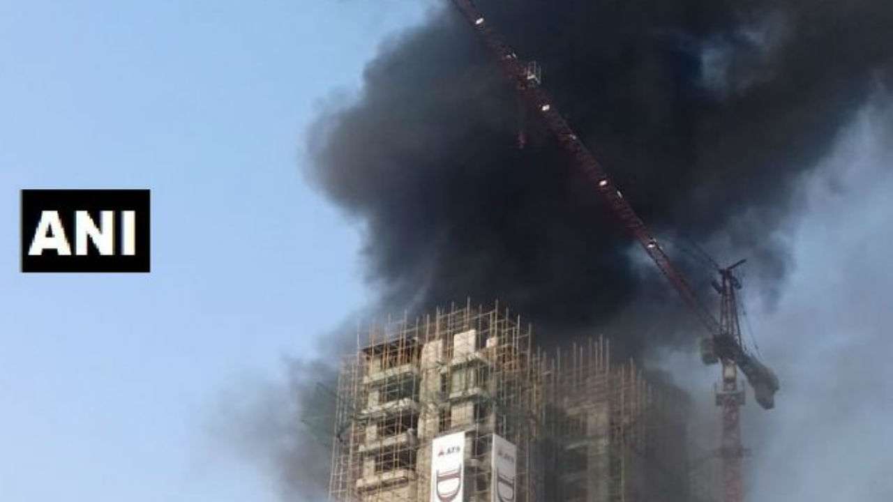 Fire at an under-construction building in Greater Noida's sector Zeta-1 on Friday Fire at an under-construction building in Greater Noida's sector Zeta-1 on Friday