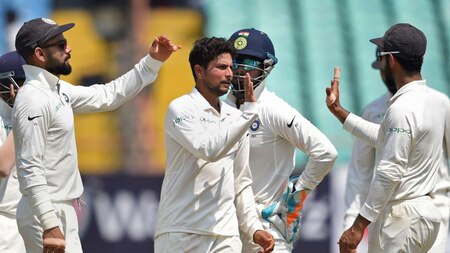 Kuldeep goes through the middle order