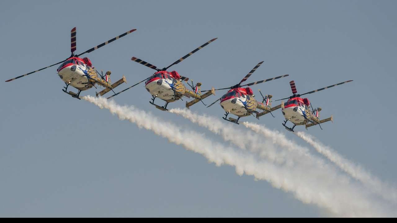 Indian Air Force's helicopters 'Sarang'