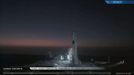 T-60 minutes until Falcon 9 launch of SAOCOM 1A