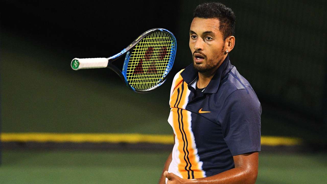 Nick Kyrgios during first round match 