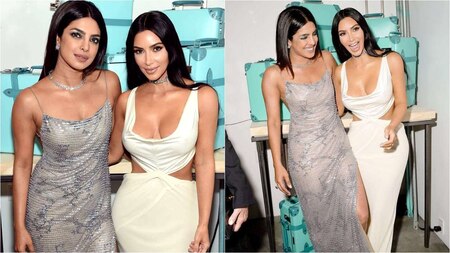 Priyanka Chopra poses with Kim Kardashian