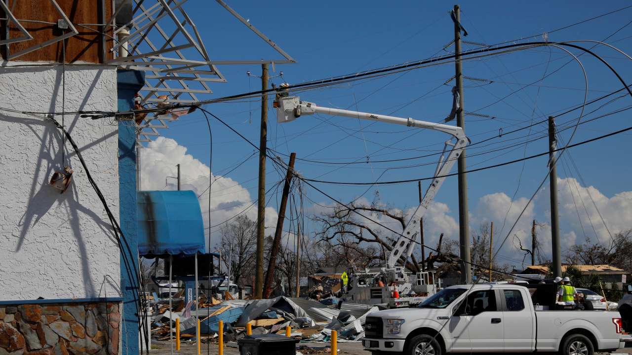 Power lines destroyed