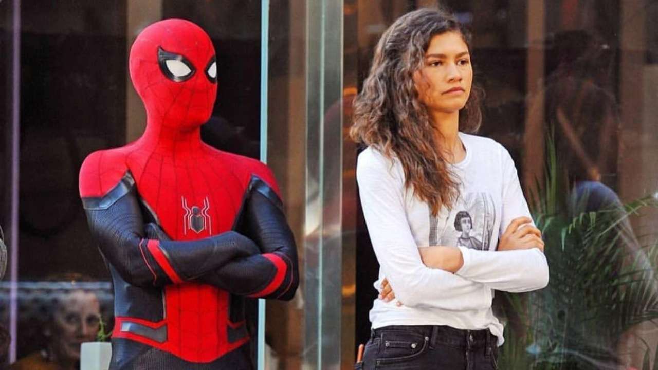 Tom Holland as Spider-Man (left) and Zendaya as MJ Williams (right)
