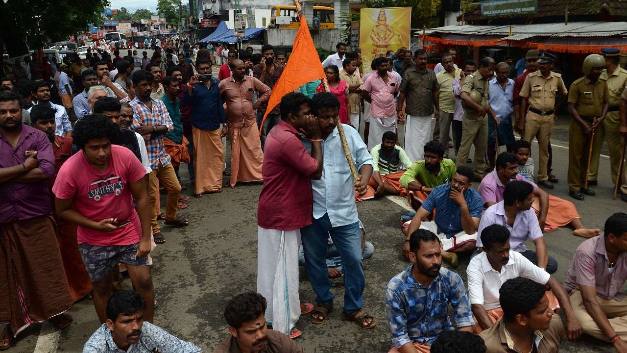  Activists block road to Sabarimala
