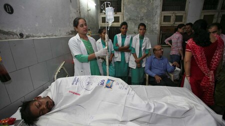 Victims inside a hospital in Amritsar