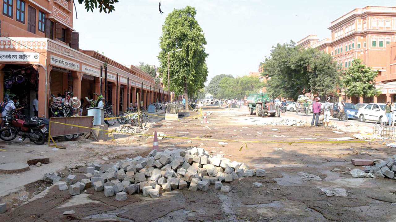 Incomplete works: kishanpol bazaar of walled city awaits customers