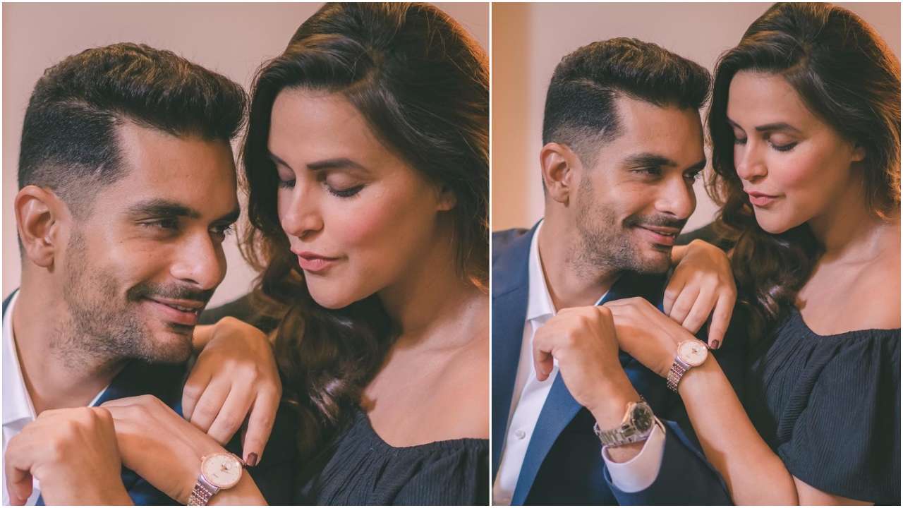 Neha Dhupia's first Karwa Chauth with Angad Bedi