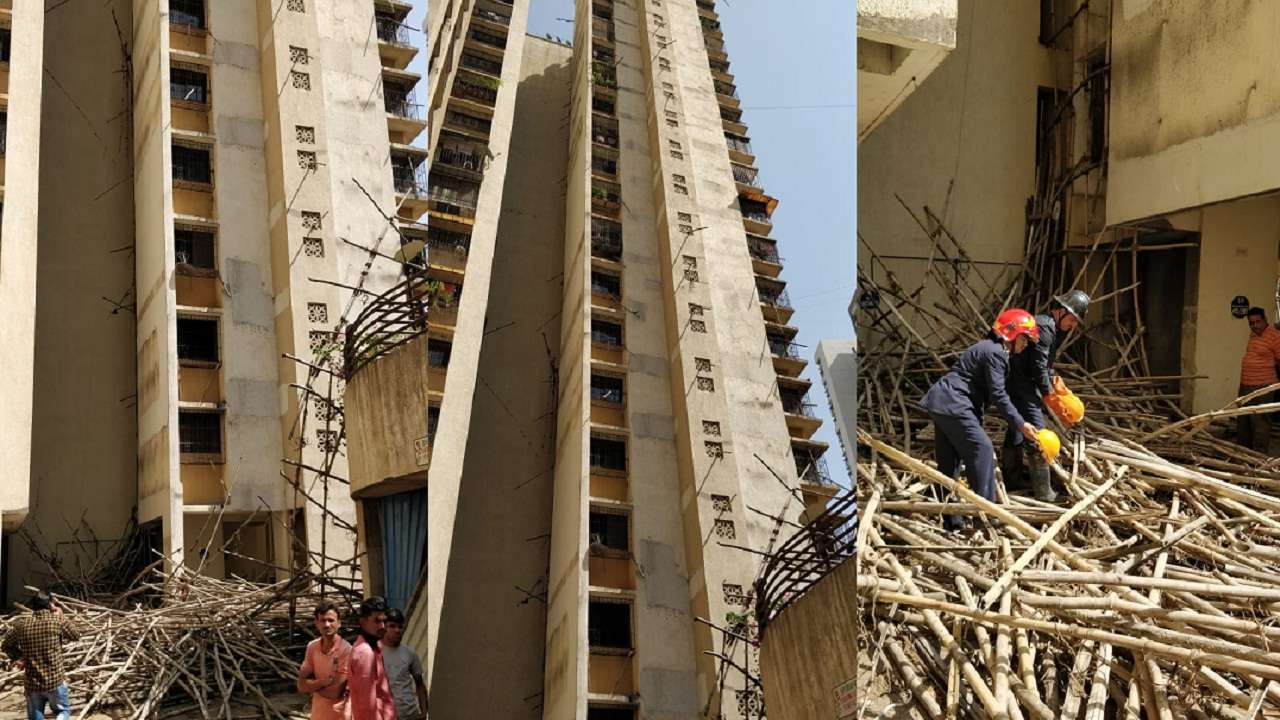 Scaffolding collapses in Thane