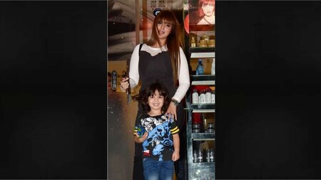 Ayesha Takia clicked with her son
