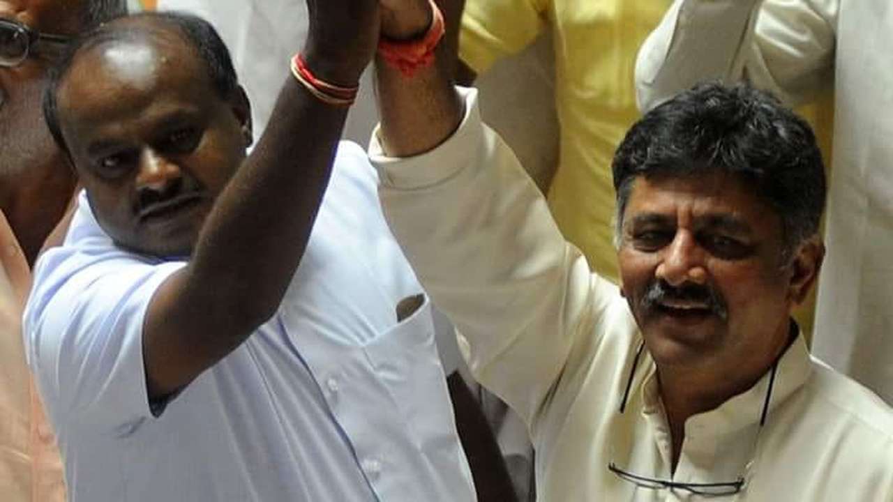 DK Shivakumar with Kumaraswamy