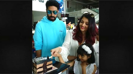 Aishwarya cuts her birthday cake