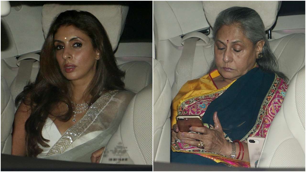 Shweta Bachchan and Jaya Bachchan arrive